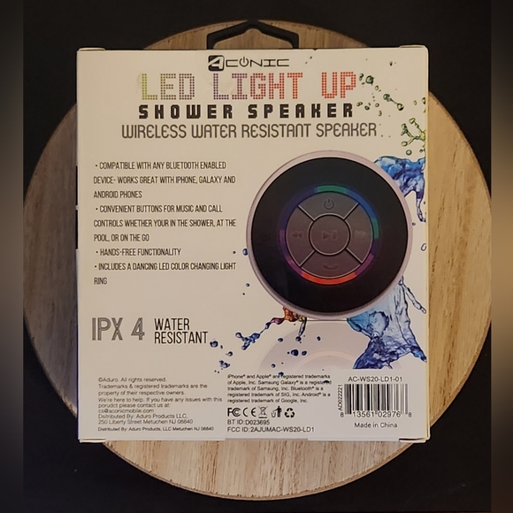 LED Light Up Shower Speaker with Bluetooth Technology - Picture 3 of 3